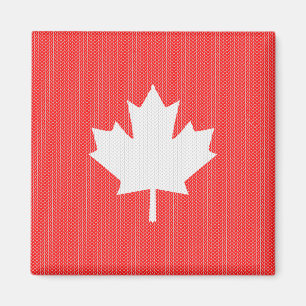 Knit Style Maple Leaf Knitting Motif Magnet
