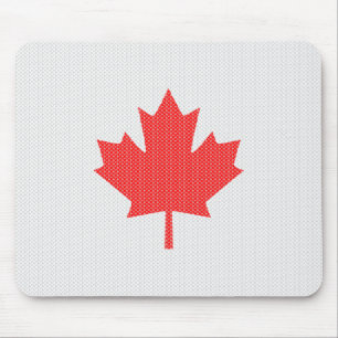 Knit Style Maple Leaf Knitting Motif Mouse Pad