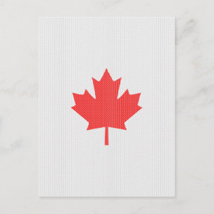 Knit Style Maple Leaf Knitting Motif Postcard