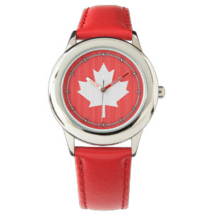 Knit Style Maple Leaf Knitting Motif Watch