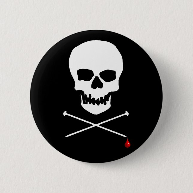 Knit Until You Bleed 2 Inch Round Button (Front)