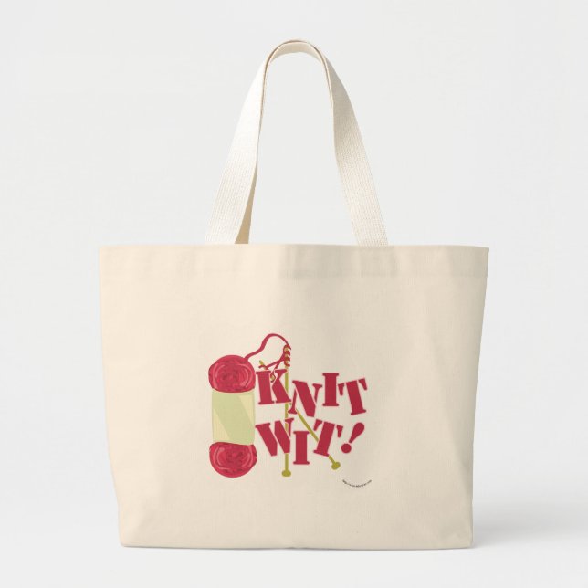 Knit Wit! Large Tote Bag (Front)