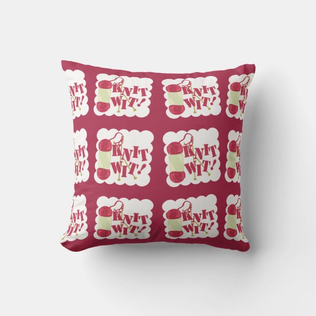 Knit Wit Pattern Throw Pillow (Front)
