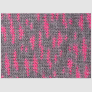 Knit wool structure with pink and grey colours tissue paper