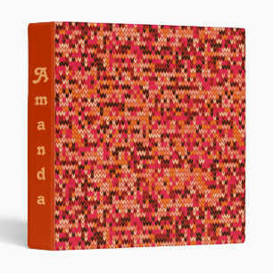 Knitted abstract Scandinavian pattern in red shade Binder