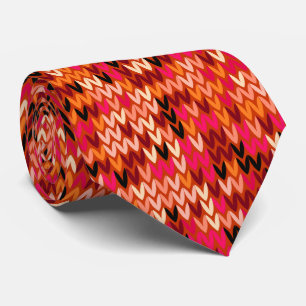 Knitted abstract Scandinavian pattern in red shade Tie