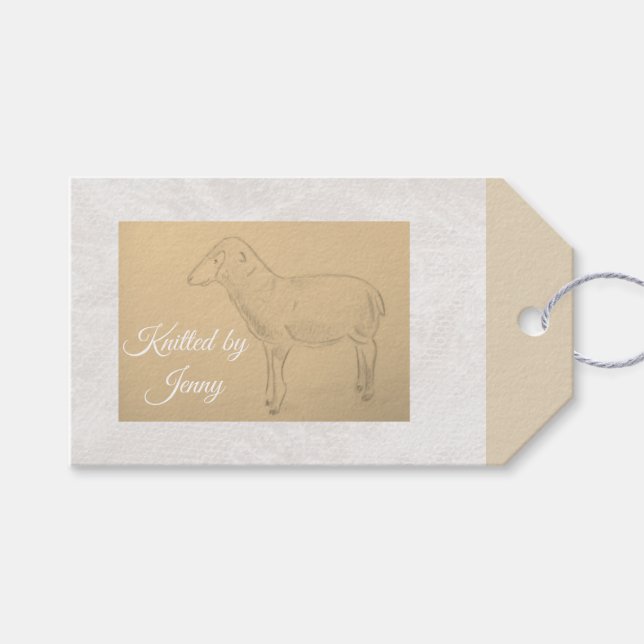 Knitted by sheep gift/ clothing label (Front (Horizontal))