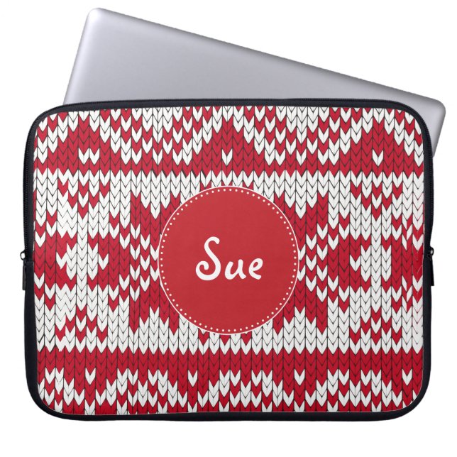 Knitted  Christmas Laptop Sleeve (Front)