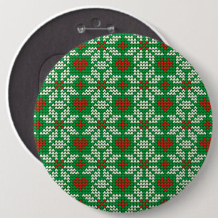 Knitted Christmas pattern 6 Inch Round Button