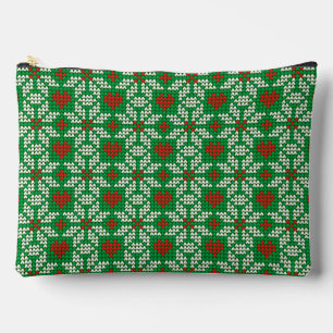 Knitted Christmas pattern Accessory Pouch