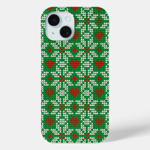 Knitted Christmas pattern iPhone 15 Case