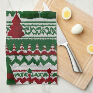 knitted Christmas tree pattern Kitchen Towel