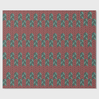 Knitted Christmas trees Wrapping Paper