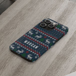Knitted Christmas Vintage Pine Tree Deer Pattern iPhone 15 Pro Case<br><div class="desc">This festive iPhone case is perfect for adding a touch of holiday cheer to your phone. Add a name to personalize so you know your new possession is only unique to you. The retro Ugly Sweater Christmas Faux Knit Pattern is sure to get you into the spirit of the season....</div>