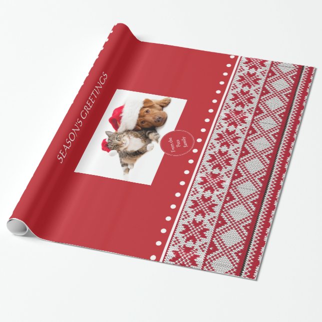 Knitted Christmas Wrapping Paper (Unrolled)