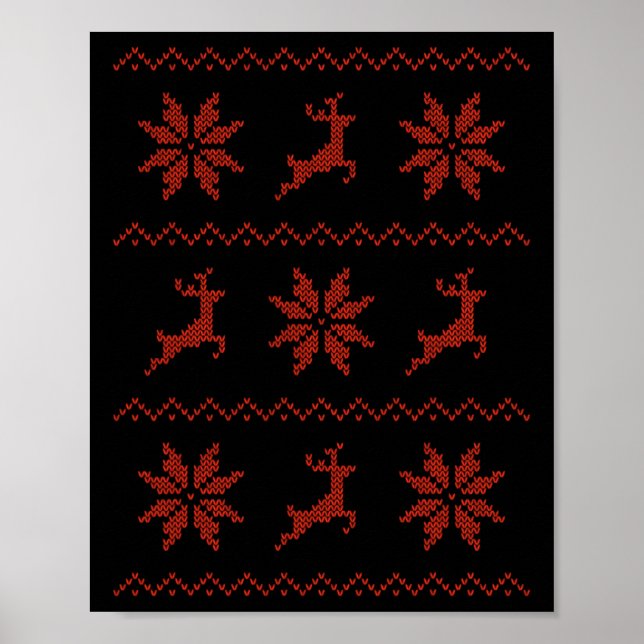 Knitted Effect Christmas - Festive Knit  Poster (Front)