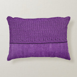 Knitted Fabric Plain Purple Texture Accent Pillow