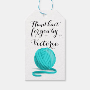 Knitted for You Personalized with Care Info Gift Tags