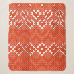 knitted geometric seamless pattern sherpa blanket