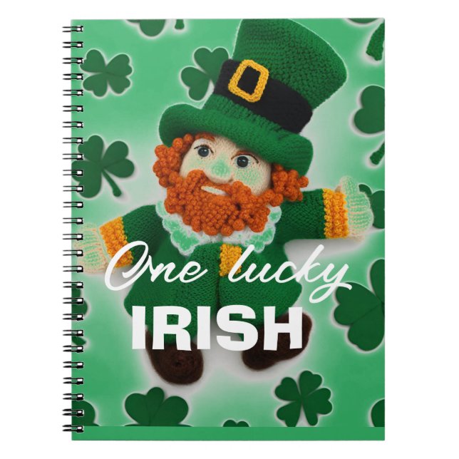 Knitted leprechaun st.Patrick's day 2024 Notebook (Front)