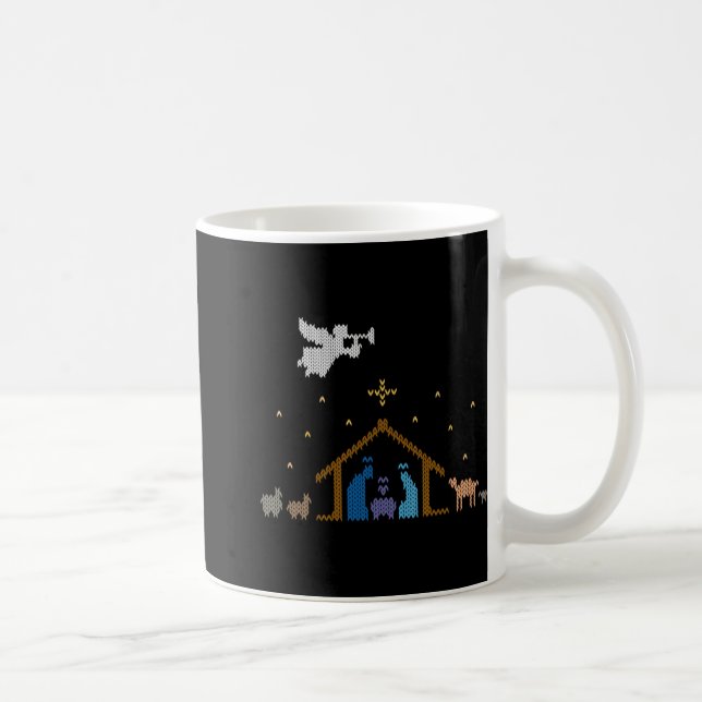 Knitted Nativity Christmas Sweater Christian Jesus Coffee Mug (Right)
