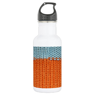 Knitted Orange and Teal Wool 532 Ml Water Bottle