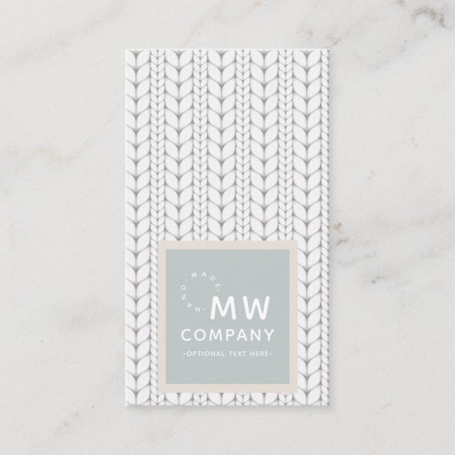 Knitted Pattern Modern Professional Hand Made Business Card (Front)