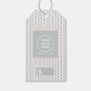 Knitted Pattern Modern Professional Logo Gift Tags