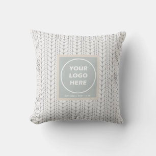 Knitted Pattern Modern Professional Logo Throw Pillow