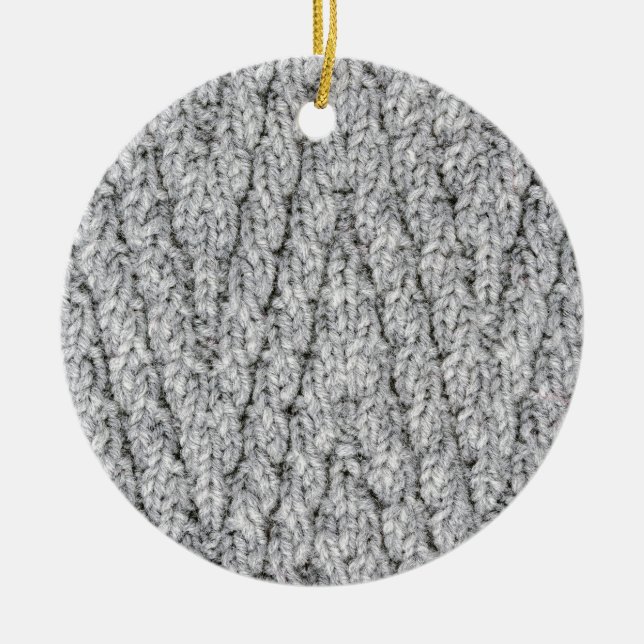 knitted pattern texture ceramic ornament (Front)
