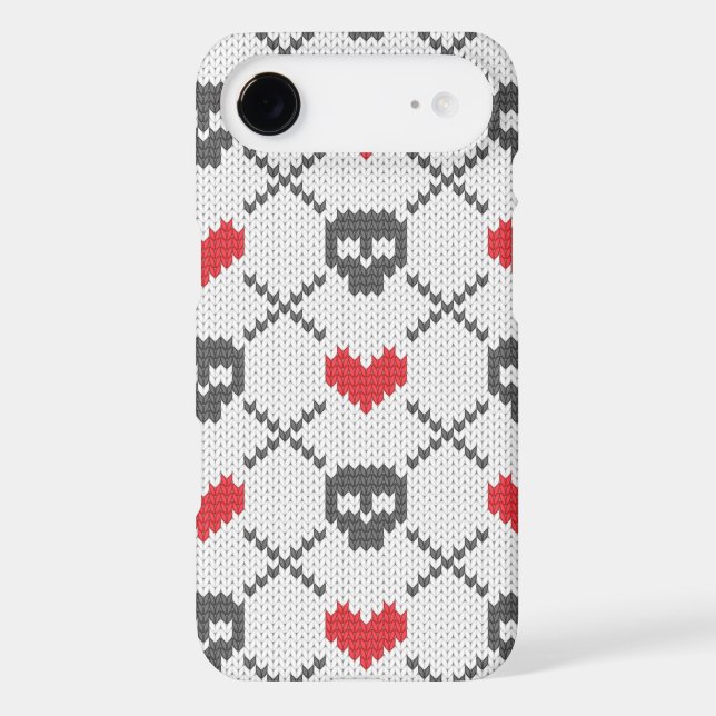 Knitted pattern with skulls Case-Mate iPhone case (Back)