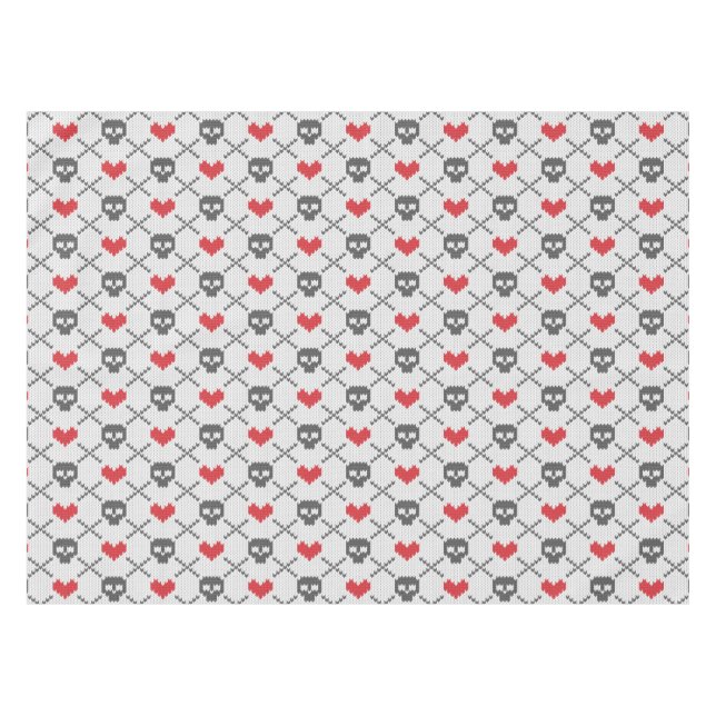 Knitted pattern with skulls tablecloth (Front (Horizontal))