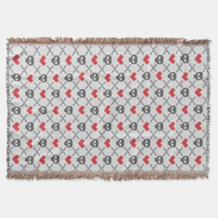 Knitted pattern with skulls throw blanket