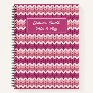 Knitted Pink Zig Zag Notebook