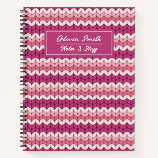 Knitted Pink Zig Zag Notebook