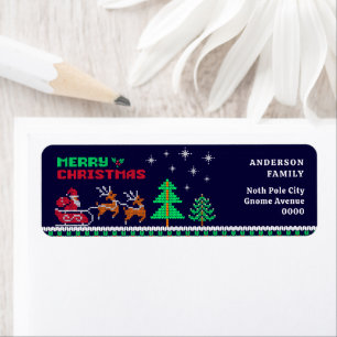 Knitted Santa Sleigh Christmas Return Address
