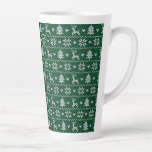 Knitted seamless Christmas pattern Latte Mug
