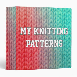 Knitted Stitch Background in Gradient Colors Binder
