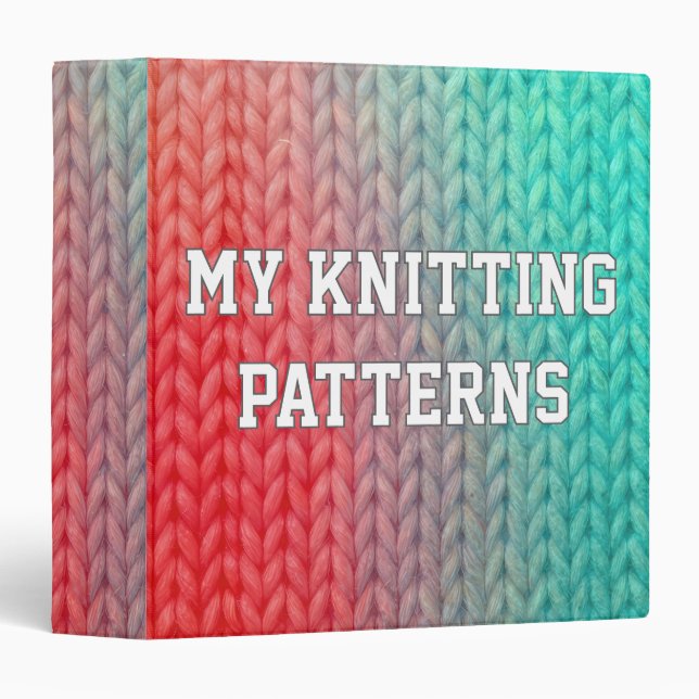 Knitted Stitch Background in Gradient Colors Binder (Front/Spine)