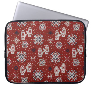 Knitted vintage seamless decorative pattern laptop sleeve