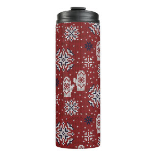 Knitted Winter Christmas Decorative Pattern Thermal Tumbler