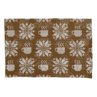 Knitted Winter: Decorative Tea Cups Pillowcase