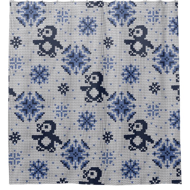 Knitted Winter Penguins Decorative Pattern (Front)