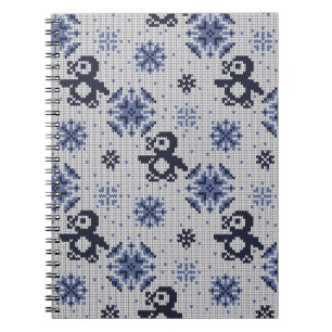 Knitted winter vintage seamless decorative pattern notebook