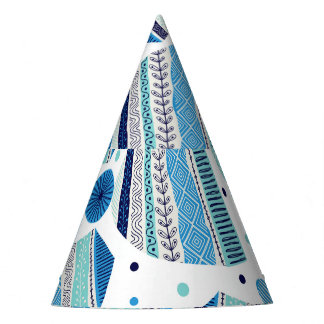 Knitted Winterwear: Cozy Seamless Pattern. Party Hat