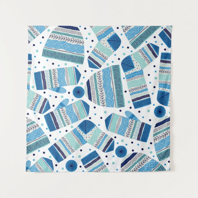 Knitted Winterwear: Cozy Seamless Pattern. Tapestry (Front)