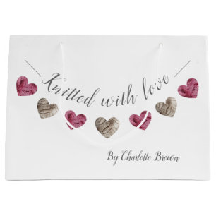 "Knitted with love" hand made presents Large Gift Bag