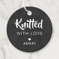 Knitted with Love, Handmade Gift Tag, Chalkboard