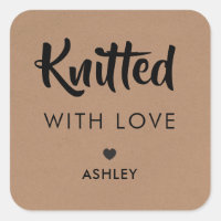 Knitted with Love Label, Handmade Gift Tag, Kraft