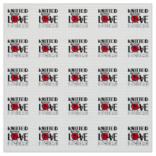 Knitted with love red customized fabric labels